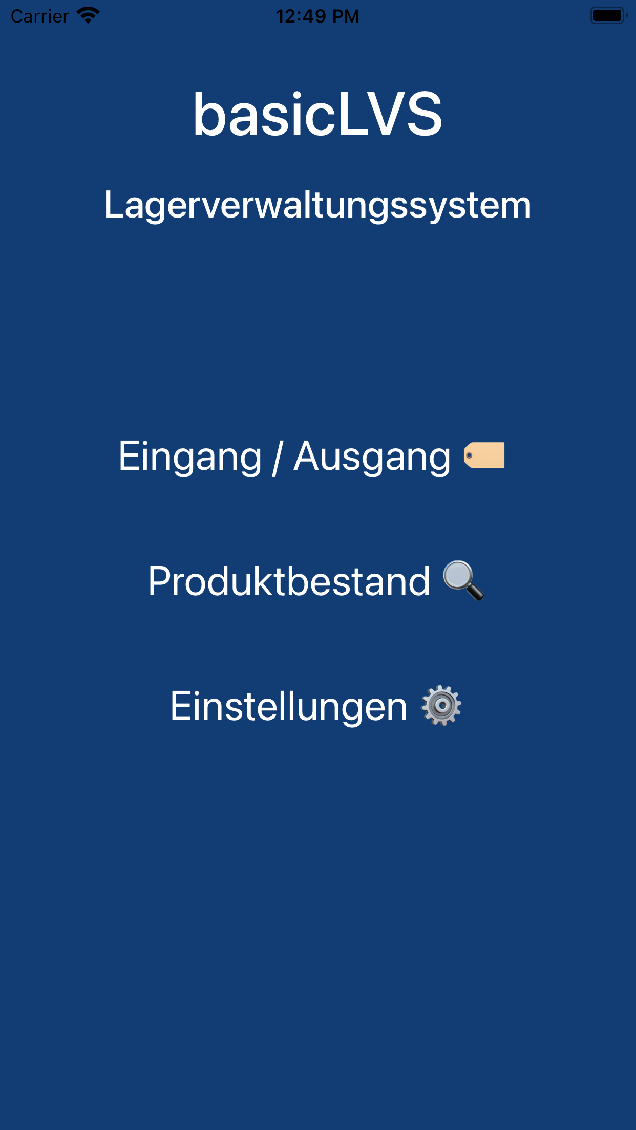 Startbildschirm basicLVS